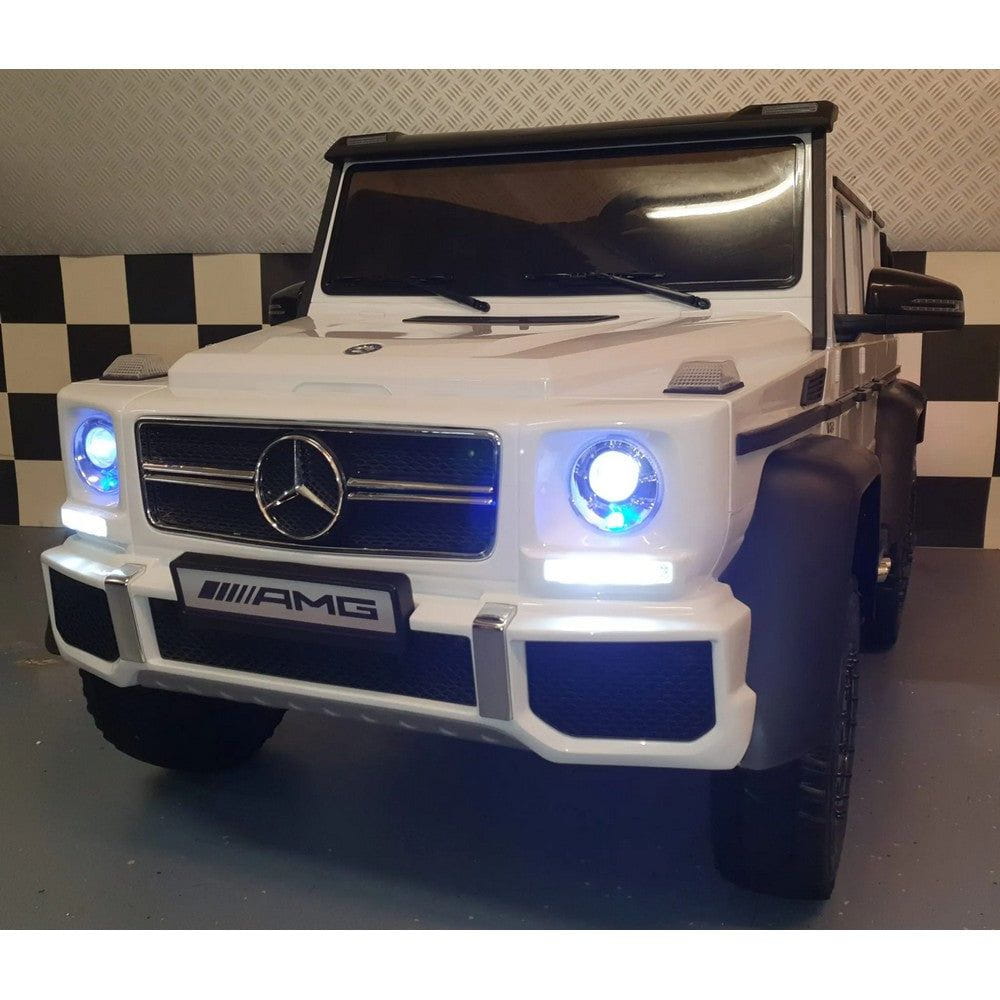 Cars4Kids Elbil Mercedes G63 AMG 6x6 Vit / 2x12V-7Ah SKU CAK-C4KHL1801 WIT EAN
