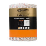 Gallagher Stängseltråd Vidoflex 9 TurboLine Plus Vit / 1x200m SKU CAE-011247 EAN 8713235011247