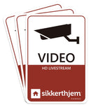 Sikkerthjem Fönsterdekal Video 3-pack SKU SIK-613 EAN 5711826006132