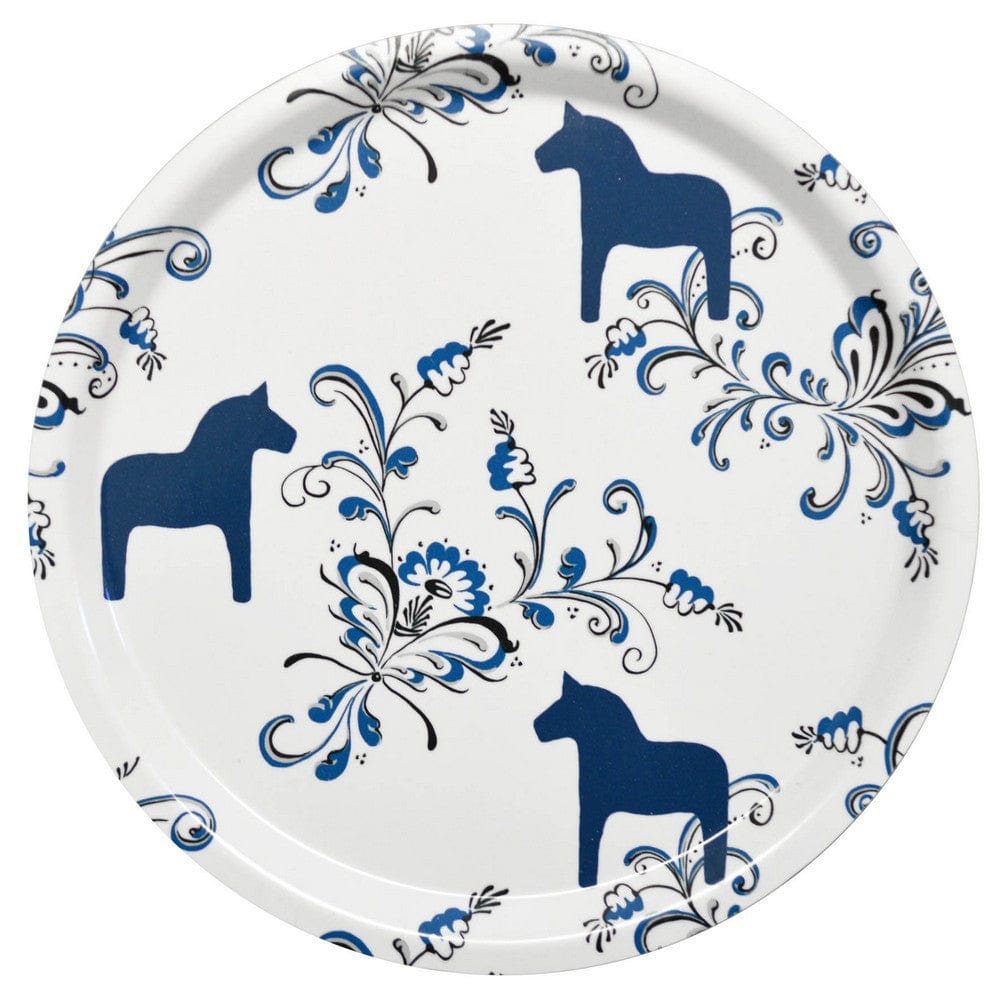 Arvidssons Textil Bricka Kurbits Rund Blå SKU ARV-1933-67-03-10 EAN 7394094219725