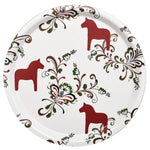 Arvidssons Textil Bricka Kurbits Rund Röd SKU ARV-1933-67-03-12 EAN 7394094206336