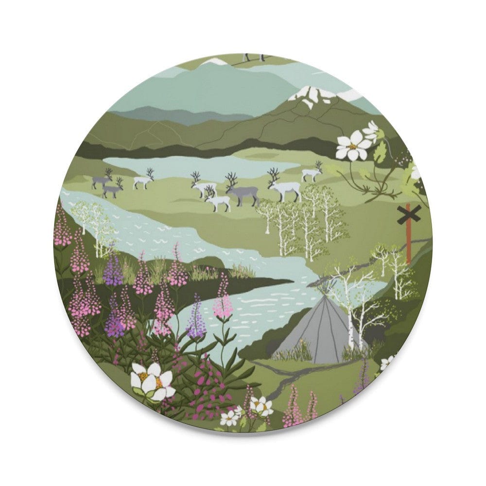 Arvidssons Textil Grytunderlägg Fjällvandring Rund Grön SKU ARV-2724-67-06-28 EAN 7394094254429