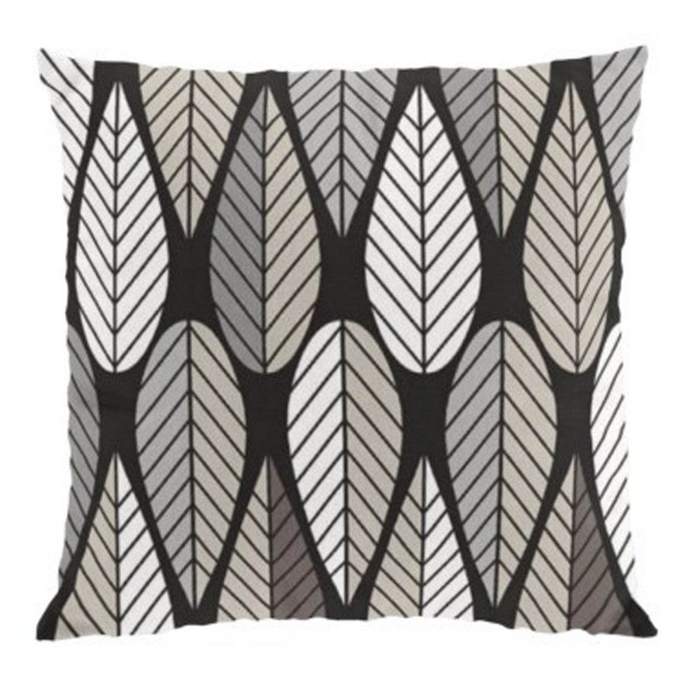 Arvidssons Textil Kuddfodral Blader Svart SKU ARV-2336-62-01-91 EAN 7394094234186