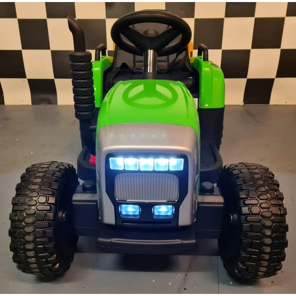 Car4Kids Eltraktor med Släpvagn och RC SKU CAK-C4K611 GROEN EAN