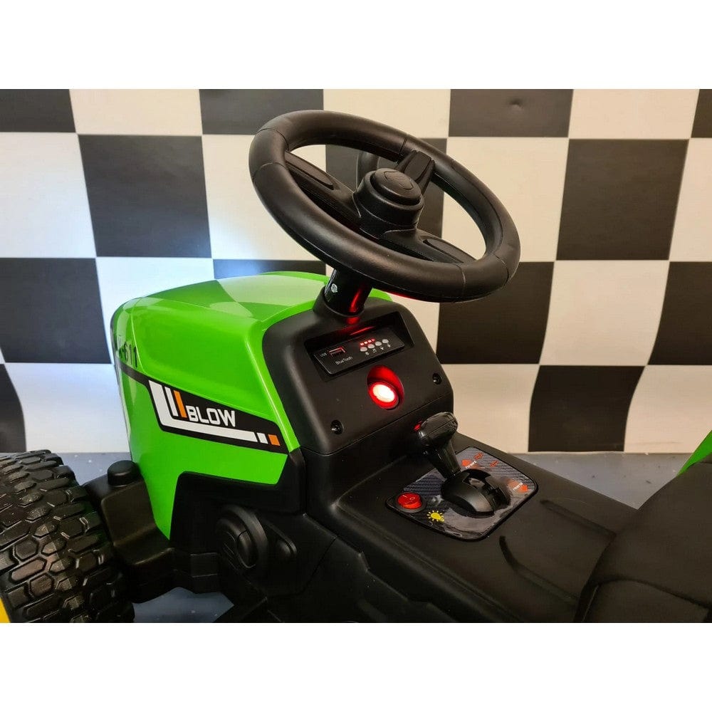 Car4Kids Eltraktor med Släpvagn och RC SKU CAK-C4K611 GROEN EAN