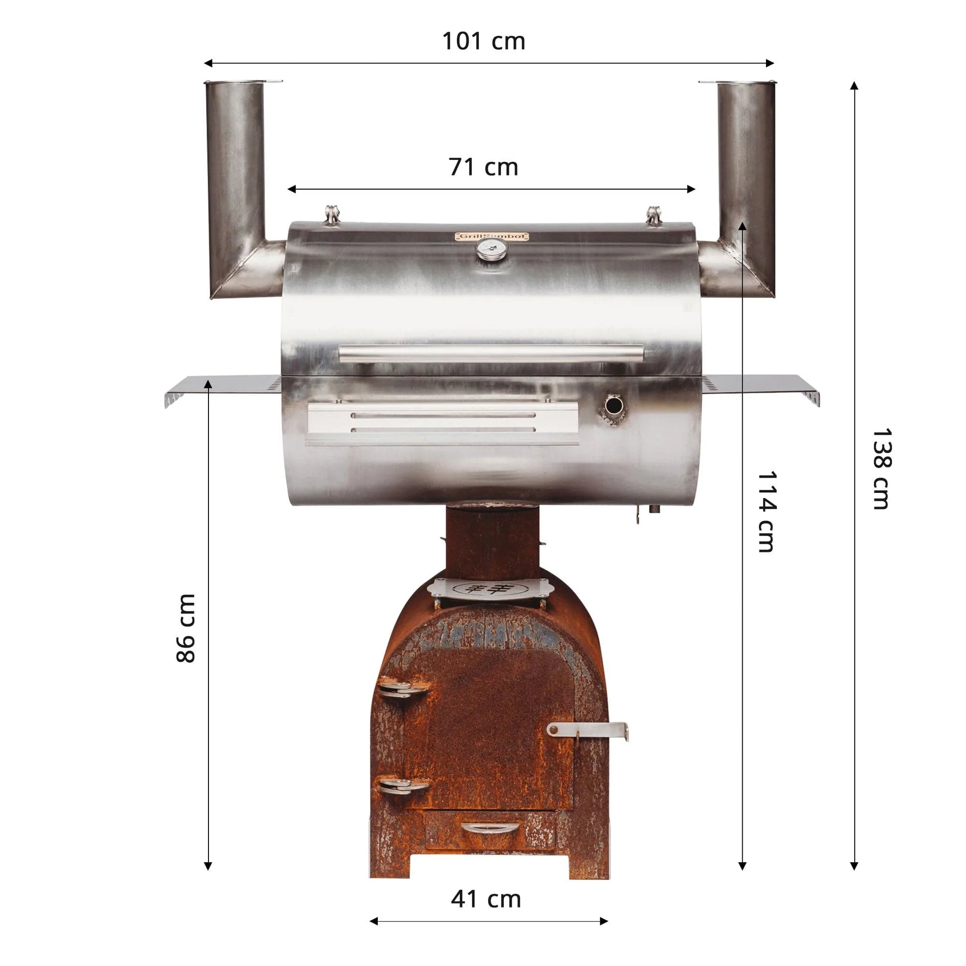 GrillSymbol Rökgrill Smoky Beast BBQ Silver SKU Smoky-Beast Silver EAN 4744381011267