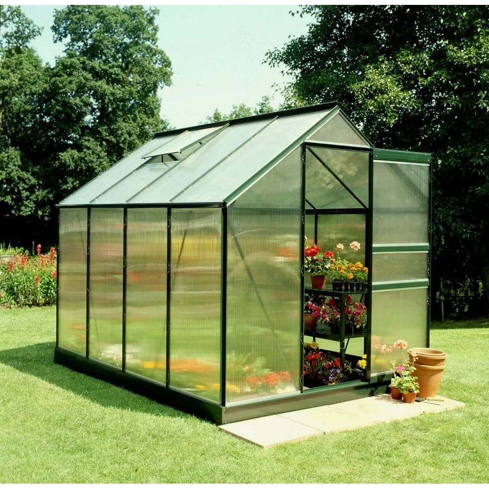 Halls Växthus Popular 5,0 m2 Grön / 4 mm Polykarbonat SKU JUL-SO8103 EAN 5010697081034