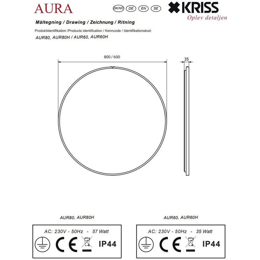 Kriss Ljusspegel Aura SKU EAN