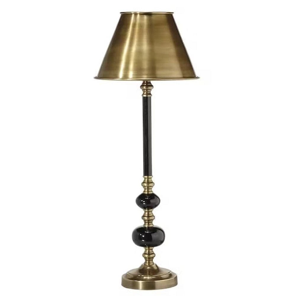 PR Home Bordslampa Abbey 50 cm / Med lampskärm / Mässing/Svart SKU PRH-25316-MS22-AM EAN 7330976053476