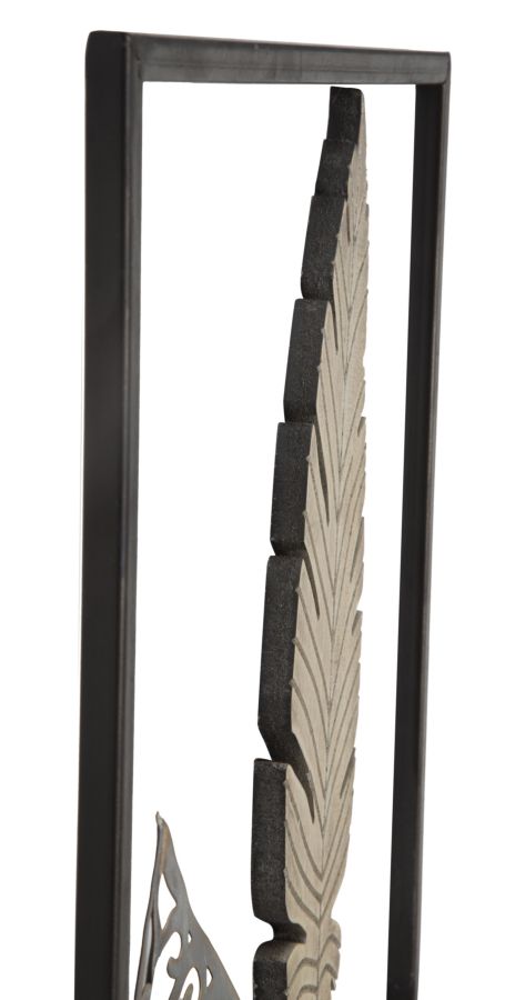 Mauro Ferretti Foglie A 3D-väggpanel med blad 30,5 × 91 cm - guld/silver