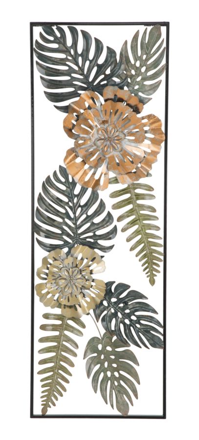 Mauro Ferretti Too A 3D-väggpanel med blommor och blad 30,5 × 88,5 cm