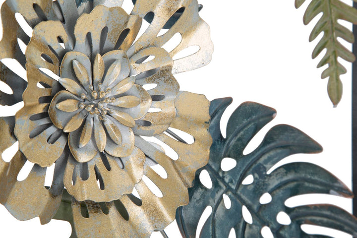 Mauro Ferretti Too A 3D-väggpanel med blommor och blad 30,5 × 88,5 cm