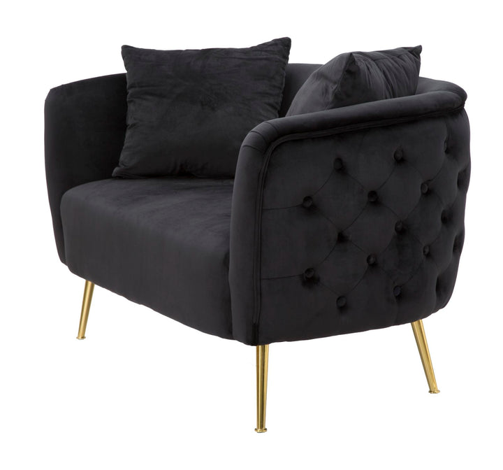 Mauro Ferretti Bucarest 2-sitssoffa 127 cm - svart