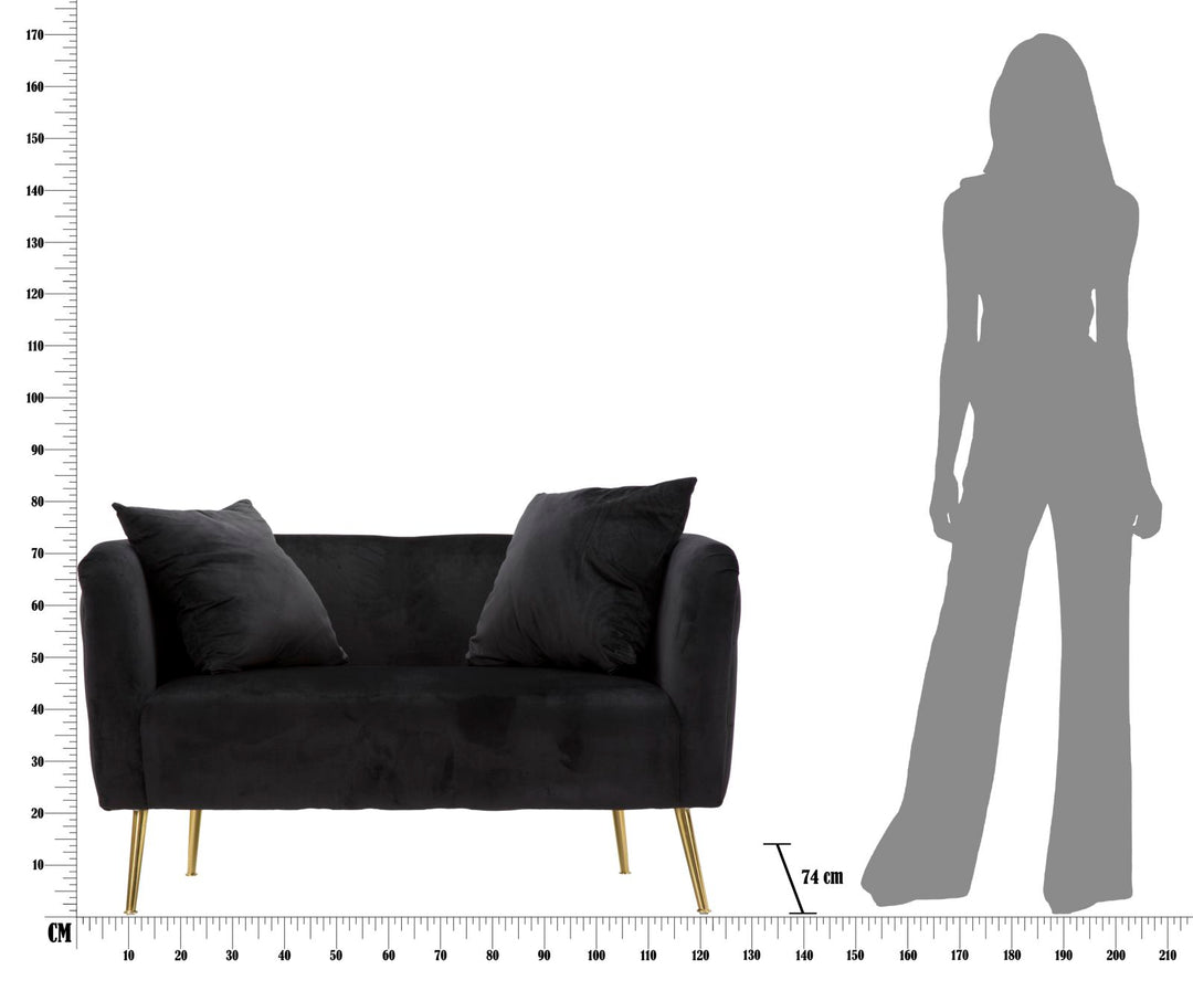Mauro Ferretti Bucarest 2-sitssoffa 127 cm - svart
