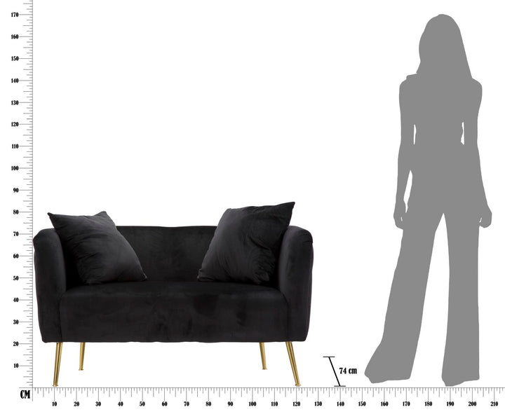 Mauro Ferretti Bucarest 2-sitssoffa 127 cm - svart