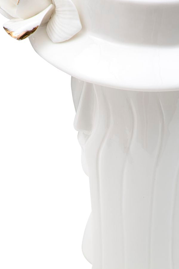 Mauro Ferretti Woman Elegant vas 15 × 13,3 × 23,5 cm - vit/guld