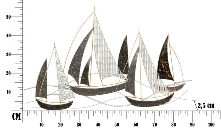 Mauro Ferretti Veliero 3D-väggpanel med segelbåtsmotiv 91 × 55,9 cm