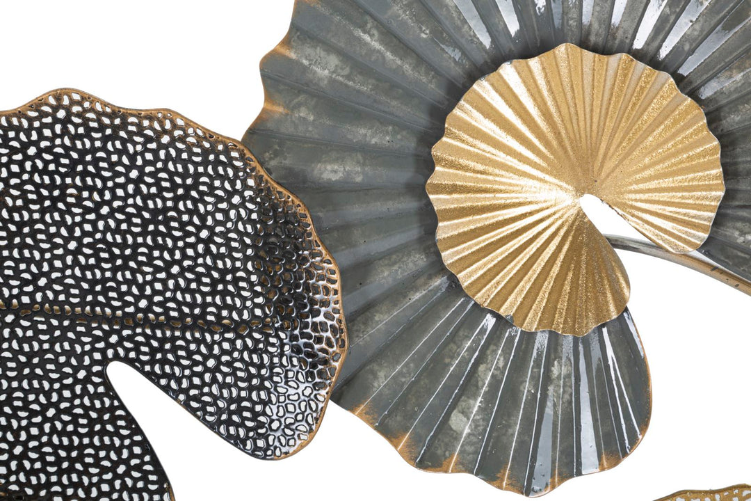 Mauro Ferretti Web B 3D-väggpanel i järn 105 × 56 cm - guld/antracit