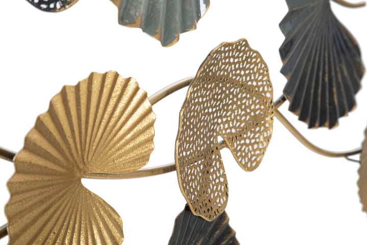 Mauro Ferretti Web B 3D-väggpanel i järn 105 × 56 cm - guld/antracit