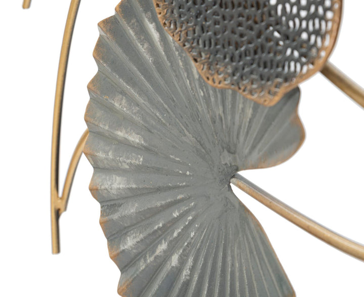 Mauro Ferretti Web B 3D-väggpanel i järn 105 × 56 cm - guld/antracit