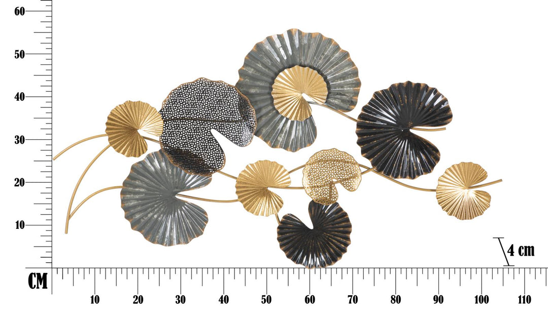 Mauro Ferretti Web B 3D-väggpanel i järn 105 × 56 cm - guld/antracit