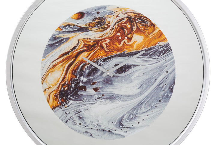 Mauro Ferretti Mirror Grey väggklocka Ø60 cm - grå/guld