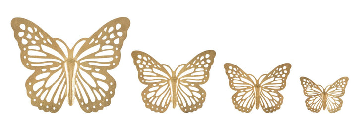 Mauro Ferretti Butterflies väggdekoration 4-pack - guld