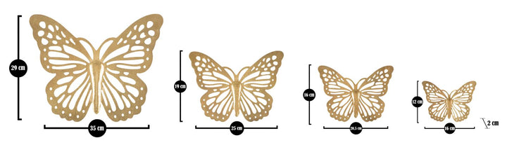 Mauro Ferretti Butterflies väggdekoration 4-pack - guld
