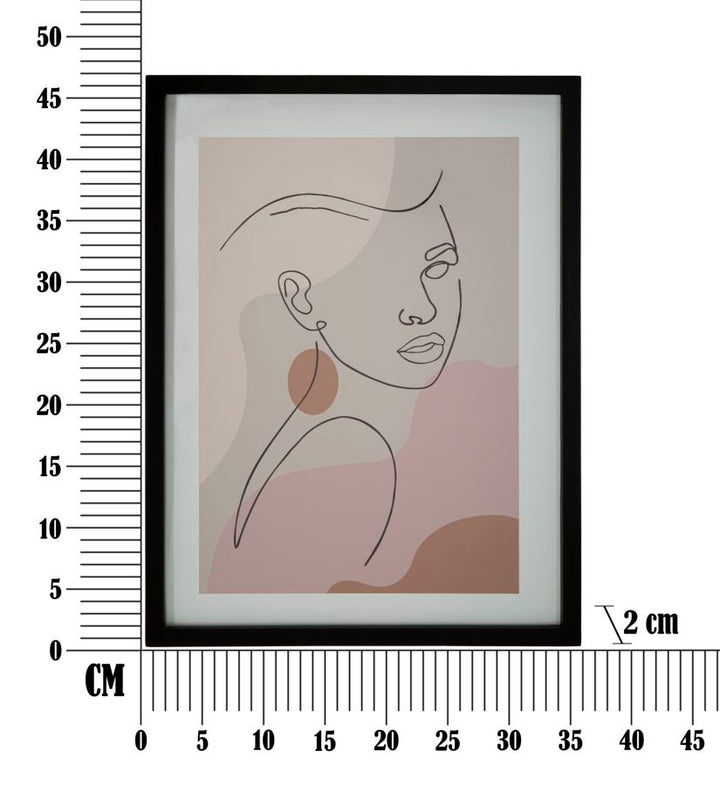 Mauro Ferretti Face C tavla med glas 35 × 47 cm
