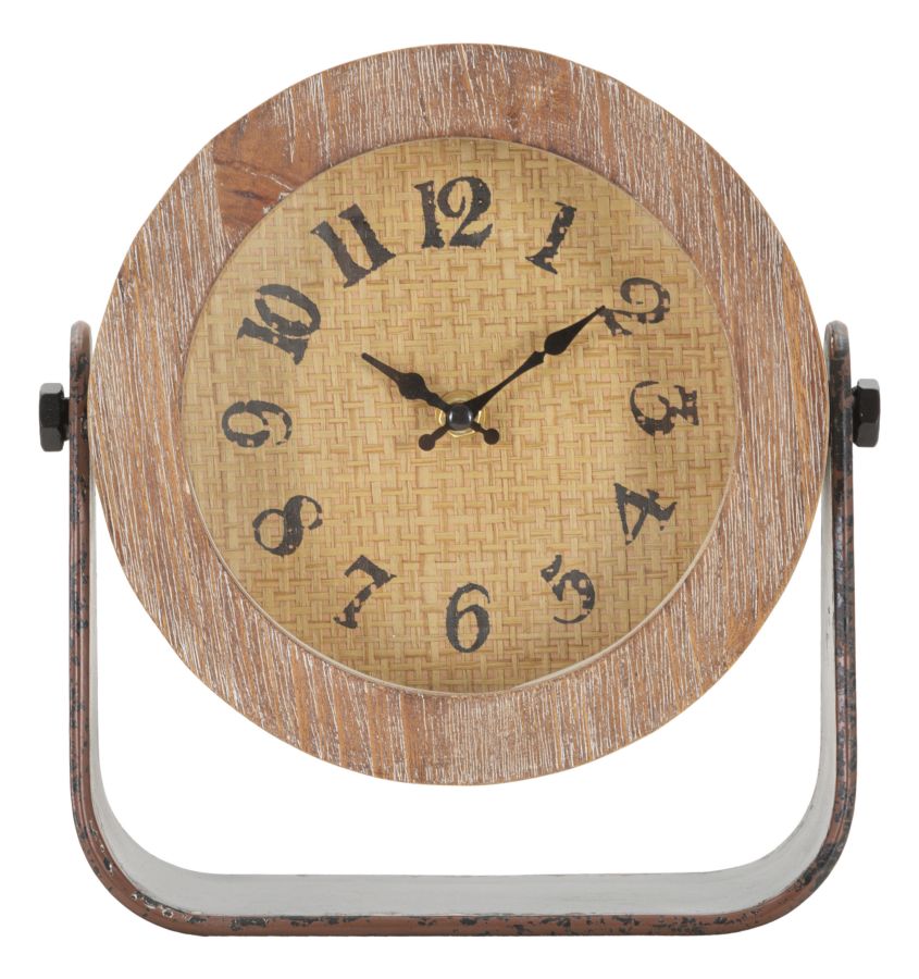 Mauro Ferretti Round bordsklocka 23,5 × 24 cm - natur/svart