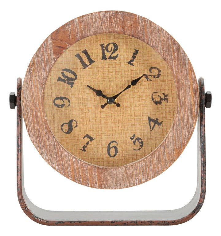 Mauro Ferretti Round bordsklocka 23,5 × 24 cm - natur/svart