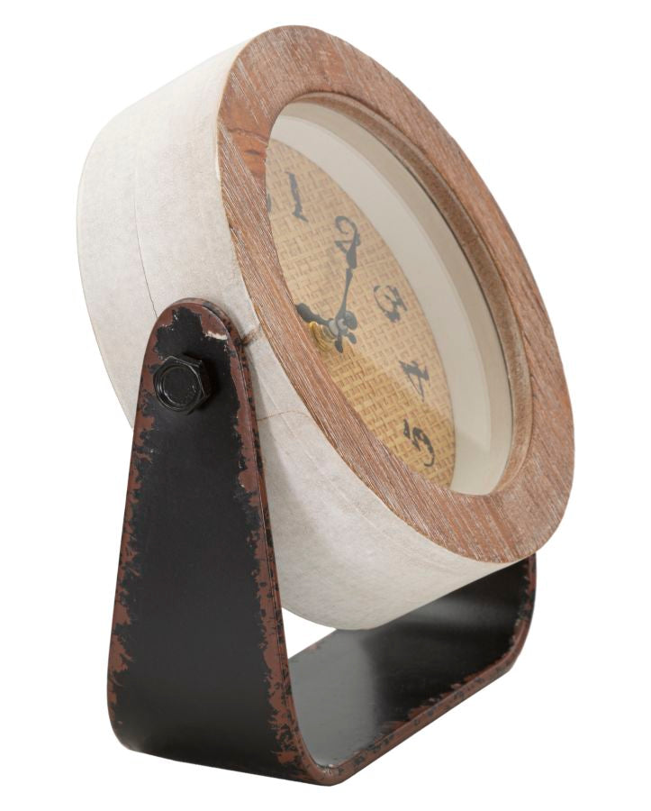 Mauro Ferretti Round bordsklocka 23,5 × 24 cm - natur/svart