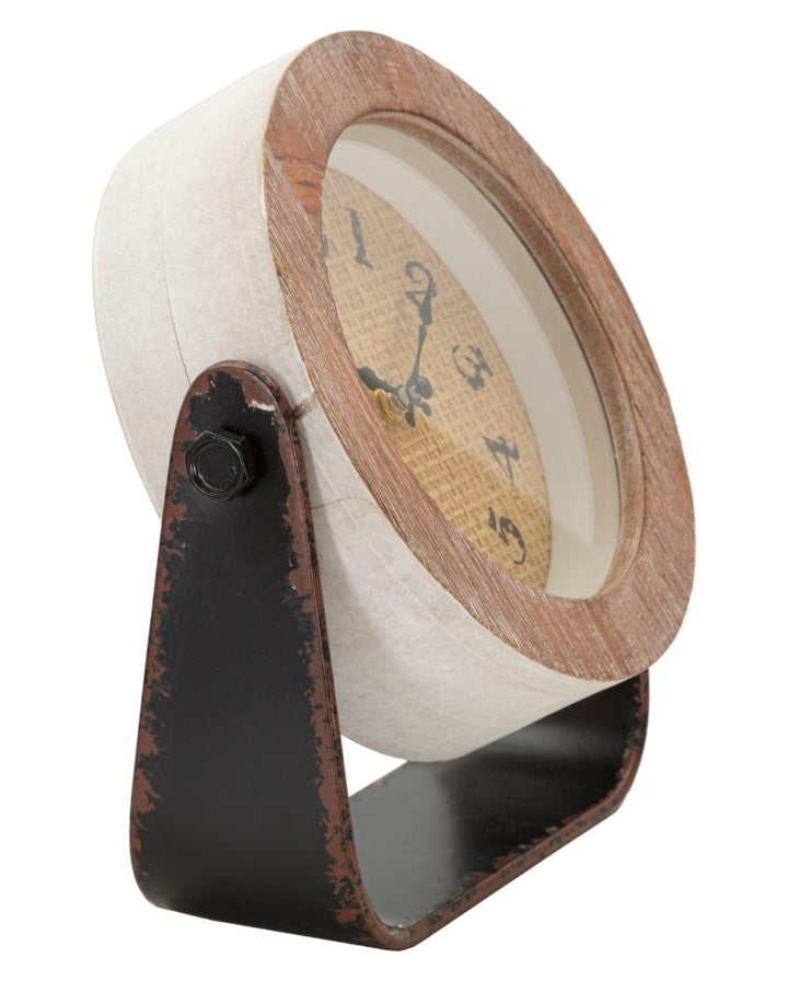 Mauro Ferretti Round bordsklocka 23,5 × 24 cm - natur/svart