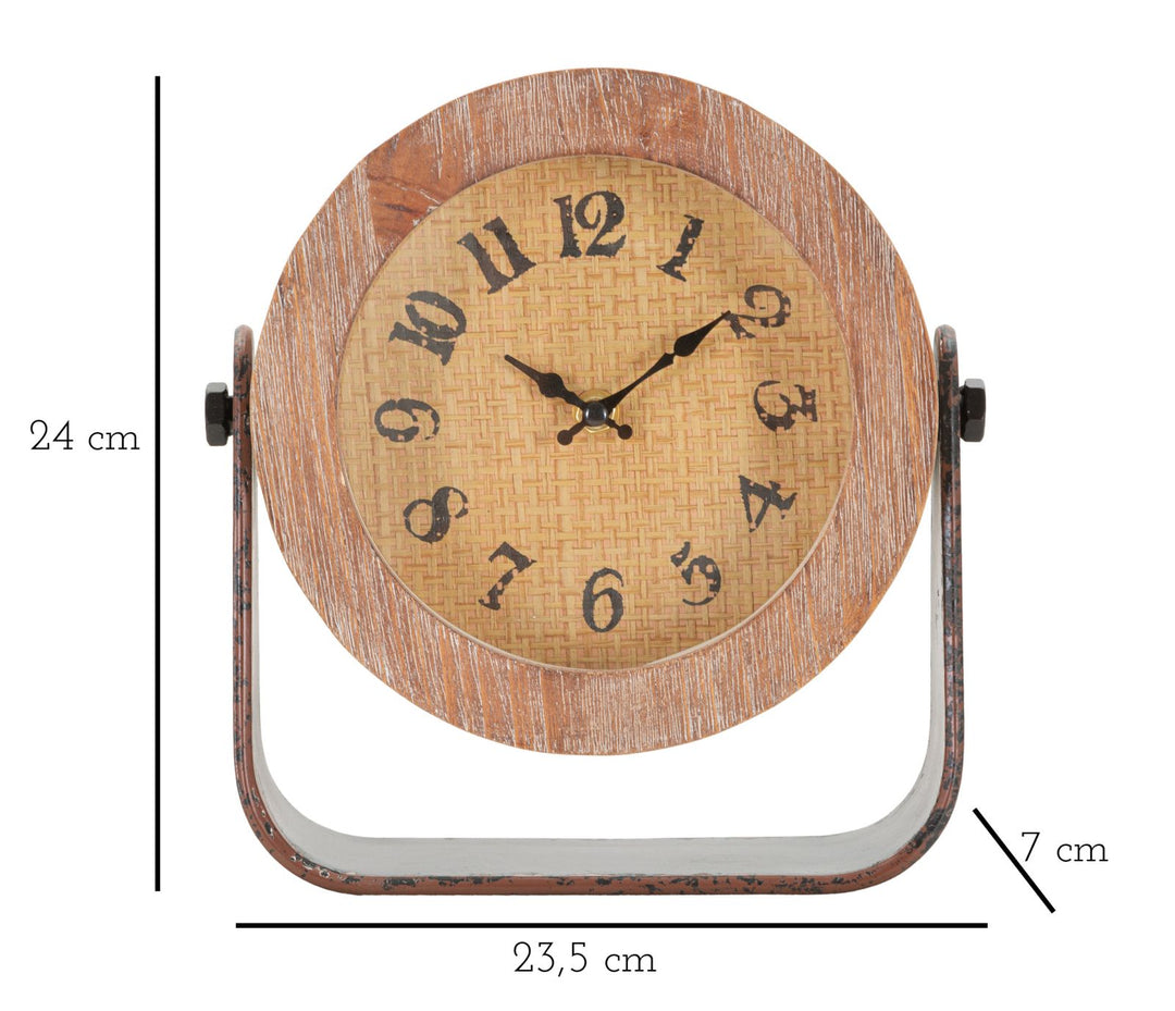 Mauro Ferretti Round bordsklocka 23,5 × 24 cm - natur/svart