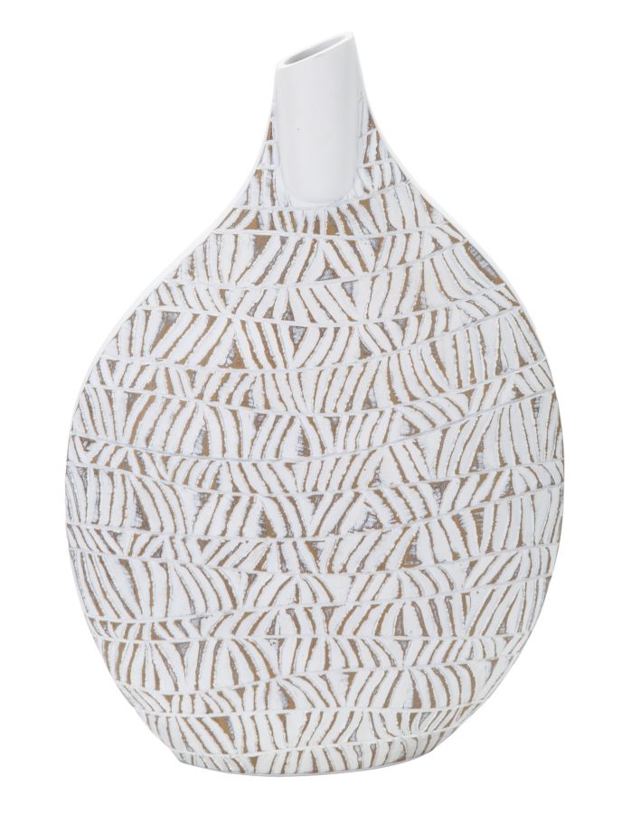 Mauro Ferretti Nairobi dekorativ vas 30,5 × 11,5 × 46,5 cm - white wash