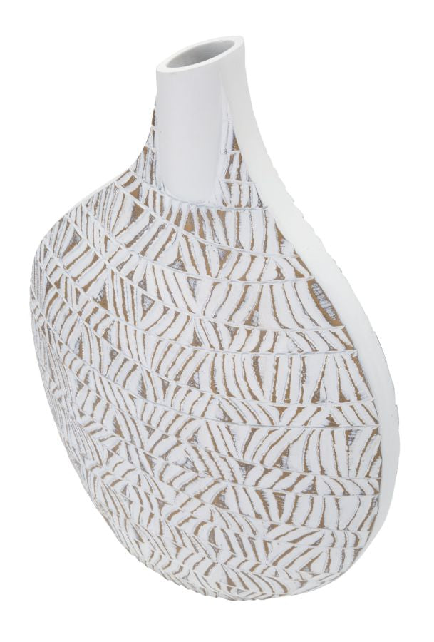 Mauro Ferretti Nairobi dekorativ vas 30,5 × 11,5 × 46,5 cm - white wash
