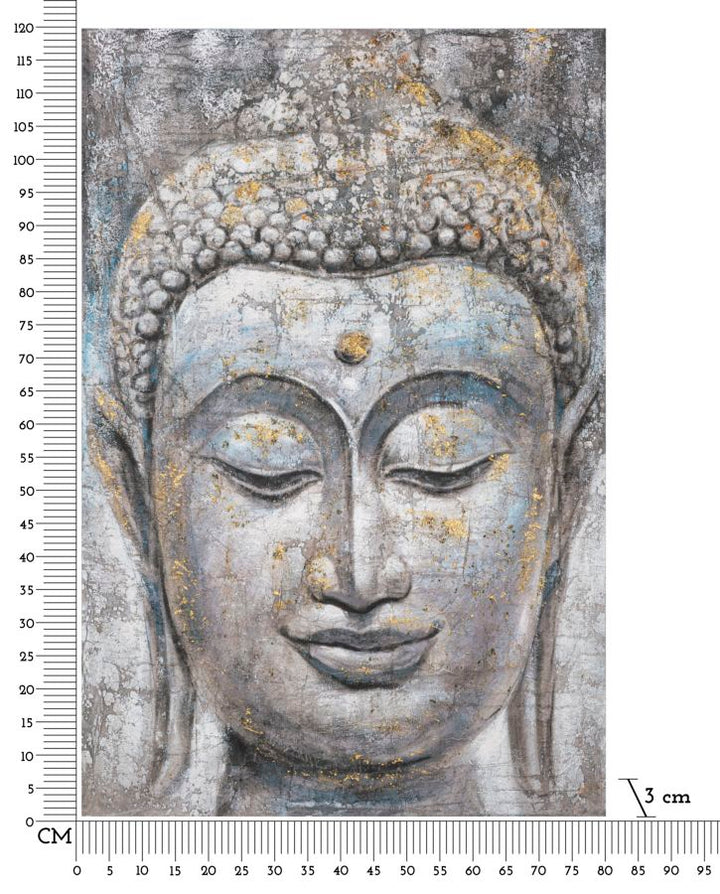 Mauro Ferretti Face Buddha Light A tavla 80 × 120 cm - multicolor/guld