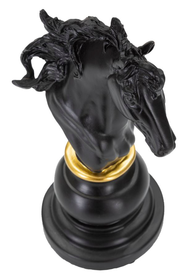 Mauro Ferretti Black &amp; Gold hästskulptur 27 cm