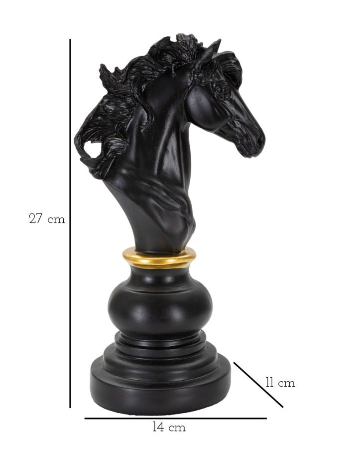 Mauro Ferretti Black &amp; Gold hästskulptur 27 cm