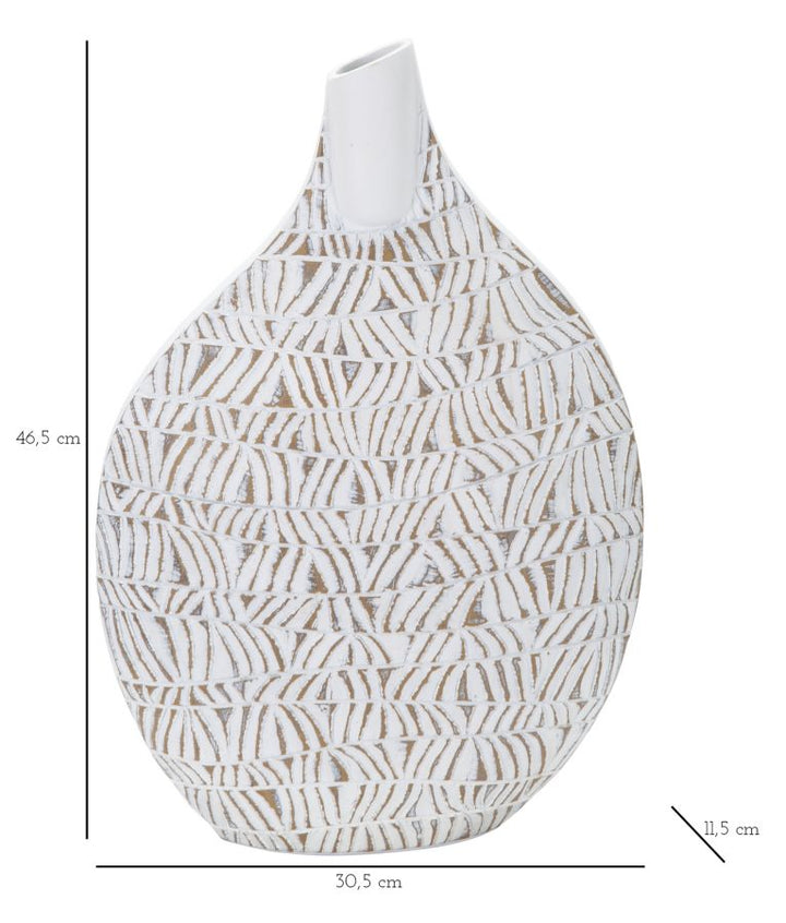 Mauro Ferretti Nairobi dekorativ vas 30,5 × 11,5 × 46,5 cm - white wash