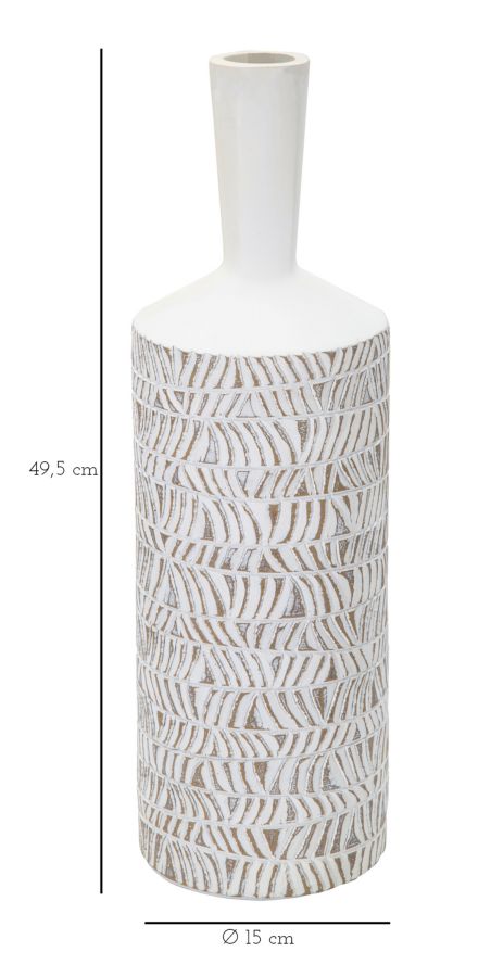Mauro Ferretti Nairobi Bottle dekorativ vas Ø15 × 49,5 cm - white wash