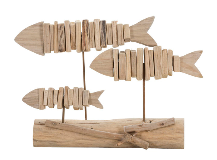 Mauro Ferretti Fish Nature träskulptur i naturfärgat tanoakträ