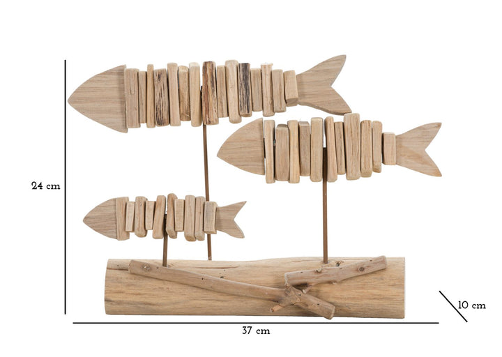 Mauro Ferretti Fish Nature träskulptur i naturfärgat tanoakträ