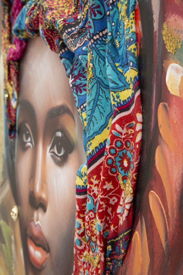 Mauro Ferretti Deva B tavla med guldram 82 × 122 cm - multicolor