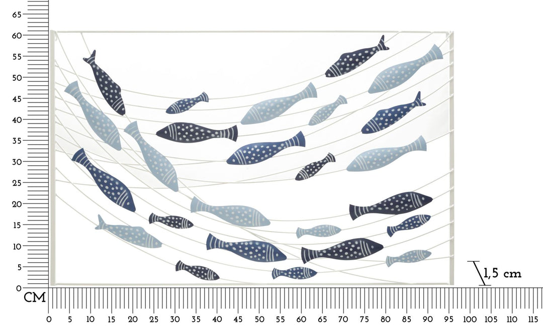 Mauro Ferretti Pesci väggpanel i järn 96,5 × 61 cm - fiskmotiv
