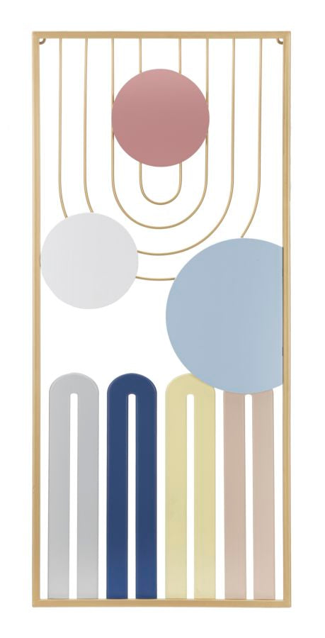 Mauro Ferretti Colorful A 3D-väggpanel i metall 37 × 84 cm - multicolor