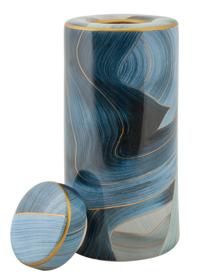 Mauro Ferretti Elegant vas med lock Ø15 × 34 cm - vit/guld