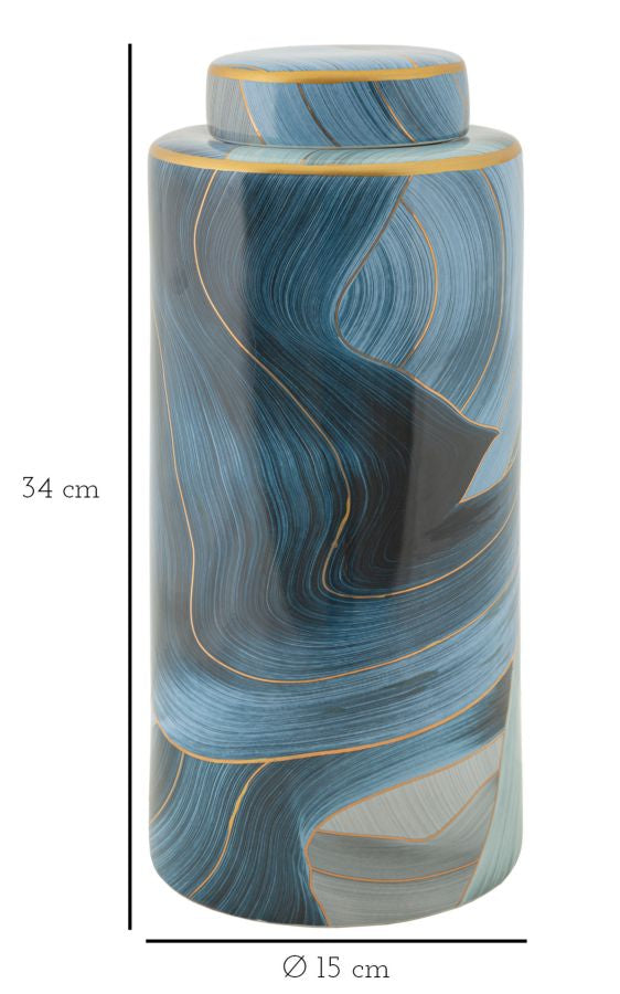 Mauro Ferretti Elegant vas med lock Ø15 × 34 cm - vit/guld
