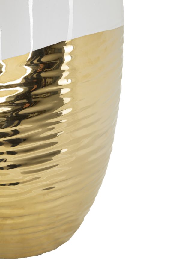 Mauro Ferretti Lux vas Ø20 × 35 cm - vit/guld