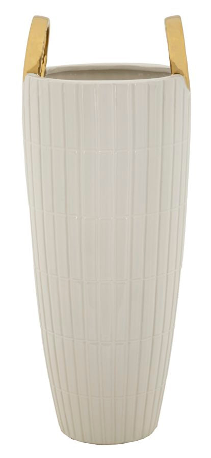 Mauro Ferretti Shopping vas Ø18 × 45 cm - vit/guld